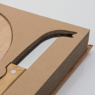 Logo trade promotional items image of: Cheese chopping board with knife GOUDA