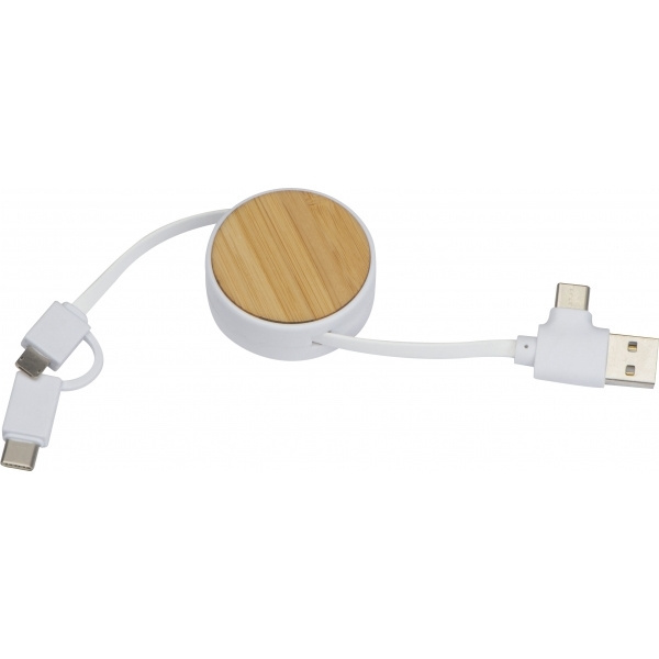 Logotrade promotional items photo of: Bamboo charging cable GRONINGEN