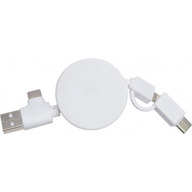 Logo trade promotional gifts picture of: Bamboo charging cable GRONINGEN