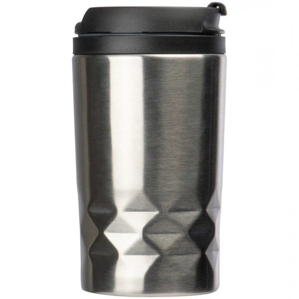 Logo trade promotional giveaways picture of: Stainless steel mug with lid ROMA 250 ml