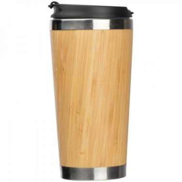 Logo trade promotional merchandise photo of: Stainless steel mug BAMBOOGARDEN 400 ml