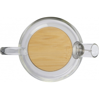 Logo trade advertising products picture of: Glass jug with bamboo lid FRANKFURT 1000ml
