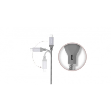 Logo trade business gift photo of: Nylon data transfer cable LK30 Type - C Quick Charge 3.0