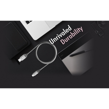 Logotrade promotional merchandise image of: Nylon data transfer cable LK30 Type - C Quick Charge 3.0