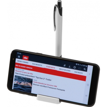 Logo trade promotional merchandise image of: Mobile phone holder with metal ballpen REGINA
