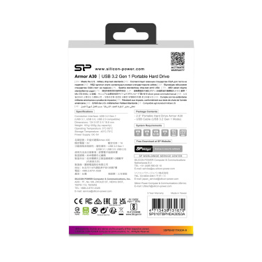 Logotrade corporate gift picture of: Hard Disc Silicon Power Armor A30 1TB