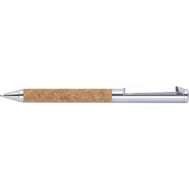 Logo trade promotional gift photo of: Twist-ballpen metal and cork LILLEHAMMER