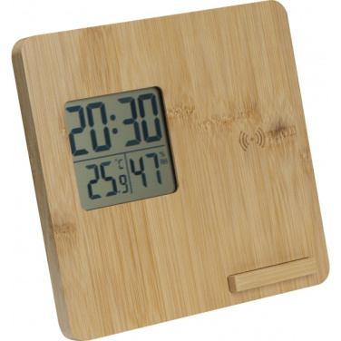 Logotrade promotional items photo of: Bamboo weather station GRANADA