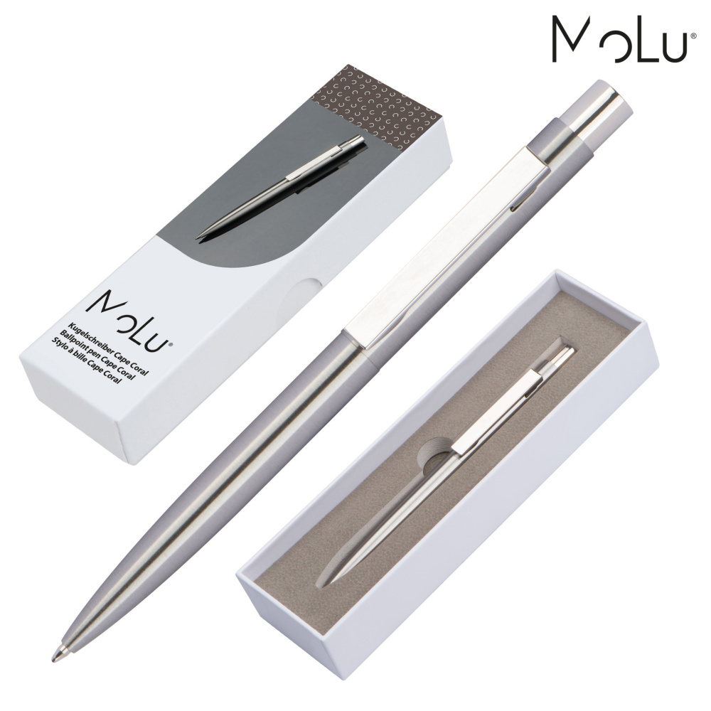 Logo trade promotional giveaways image of: Stainless steel pen CAPE CORAL MoLu