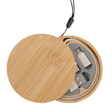 Logo trade promotional gift photo of: 4in1 cable in wooden case, LH-ZM01