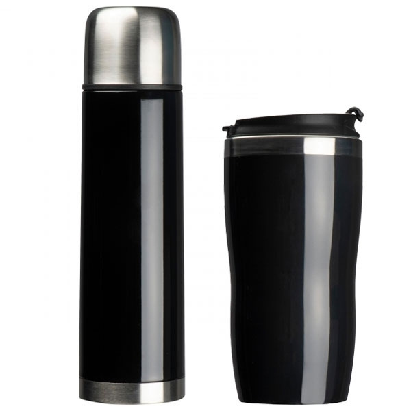 Logotrade corporate gift image of: Set of vacuum flask and drinking cup SPLIT 450 ml