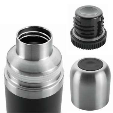 Logo trade corporate gift photo of: Vacuum bottle DINARA Schwarzwolf