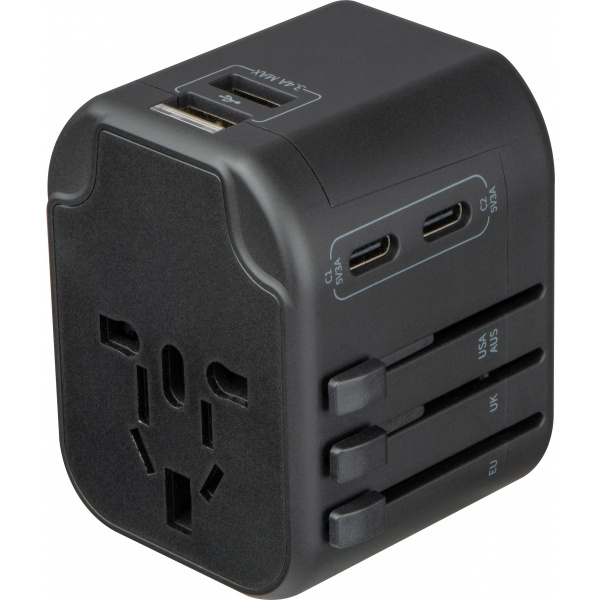Logo trade promotional gifts picture of: Travel Adapter Maracena