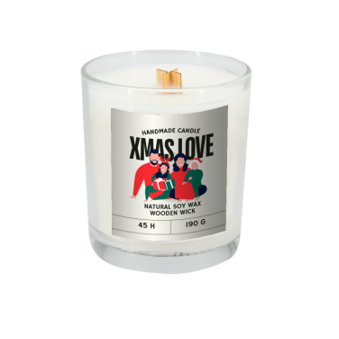 Logotrade promotional product image of: Soy candle 190g Christmas love