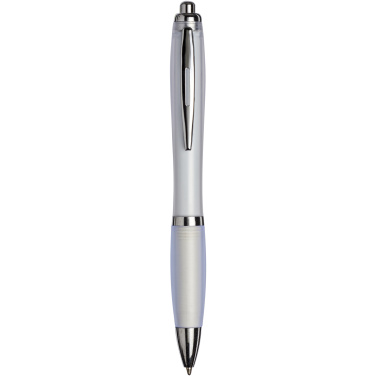 Logo trade business gift photo of: Curvy ballpoint pen with frosted barrel and grip