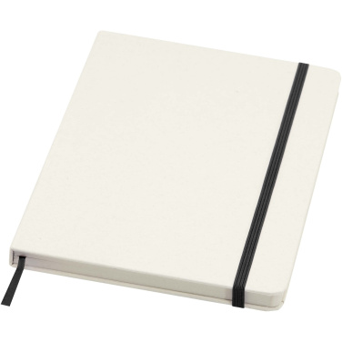 Logo trade promotional merchandise photo of: Bass A5 recycled hard cover notebook with lined pages