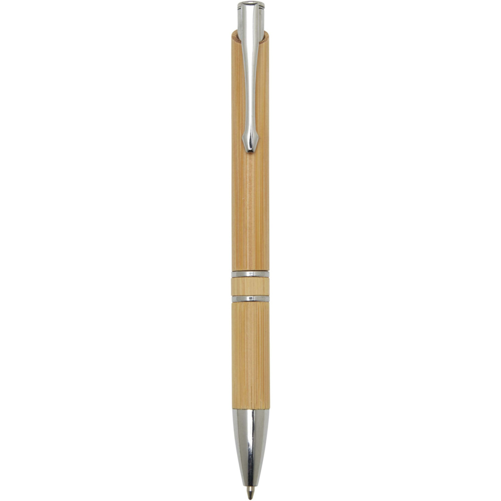Logo trade corporate gifts picture of: Wicker bamboo ballpoint pen