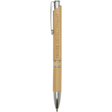 Logo trade promotional products picture of: Wicker bamboo ballpoint pen