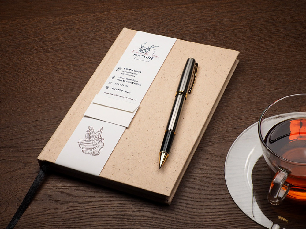 Logo trade promotional item photo of: Recycled Banana Notebook 209734200