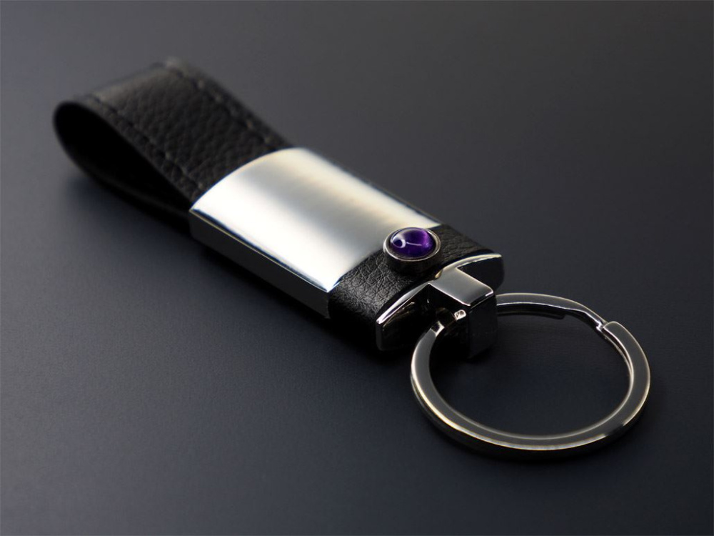 Logo trade promotional item photo of: Amethyst Keyring 1296095