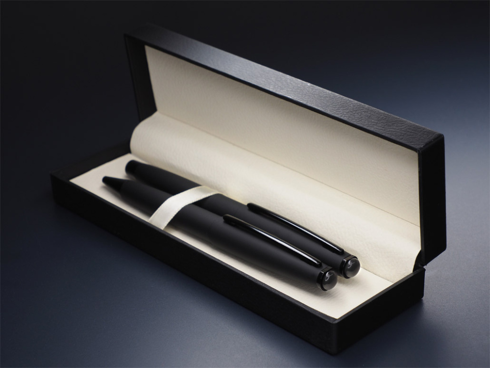 Logotrade promotional product picture of: Obsidian stone Pen set 1290036