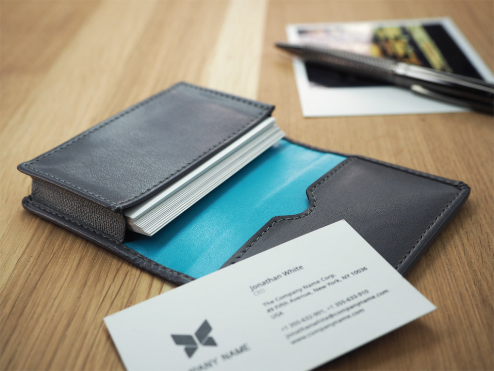 Logo trade promotional giveaways image of: Business card holder 227119