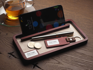 Logo trade promotional gifts image of: Wooden desk organiser 1818121