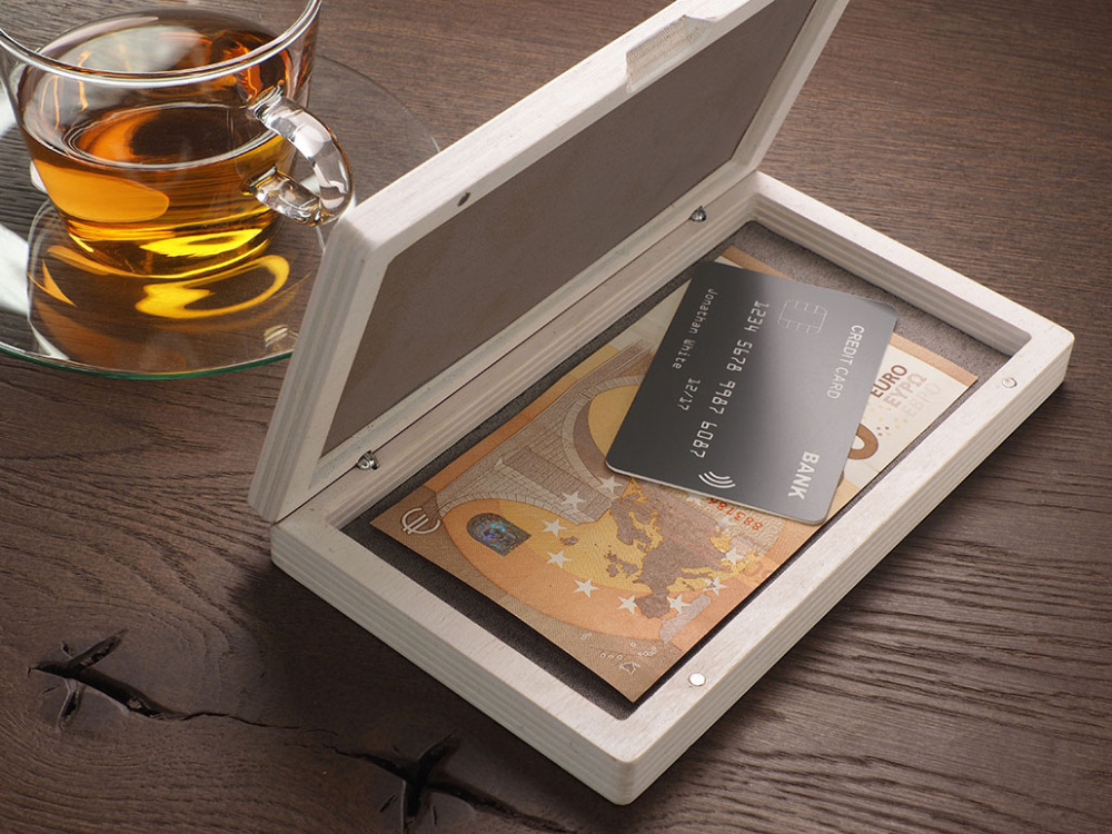 Logo trade promotional products picture of: Wooden bill box 1816121