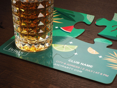 Logotrade advertising product picture of: Set of 4 PUZZLE glass coasters 1835117