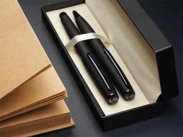 Logo trade promotional giveaway photo of: Pen set with coal 2094036