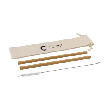 Logo trade business gifts image of: ECO Bamboe Straw Set bamboo straws