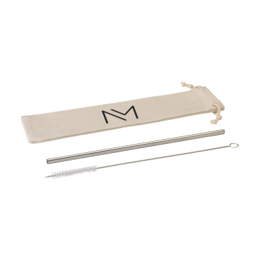 Logotrade promotional item image of: Reusable 1 piece ECO Straw Set stainless-steel straw