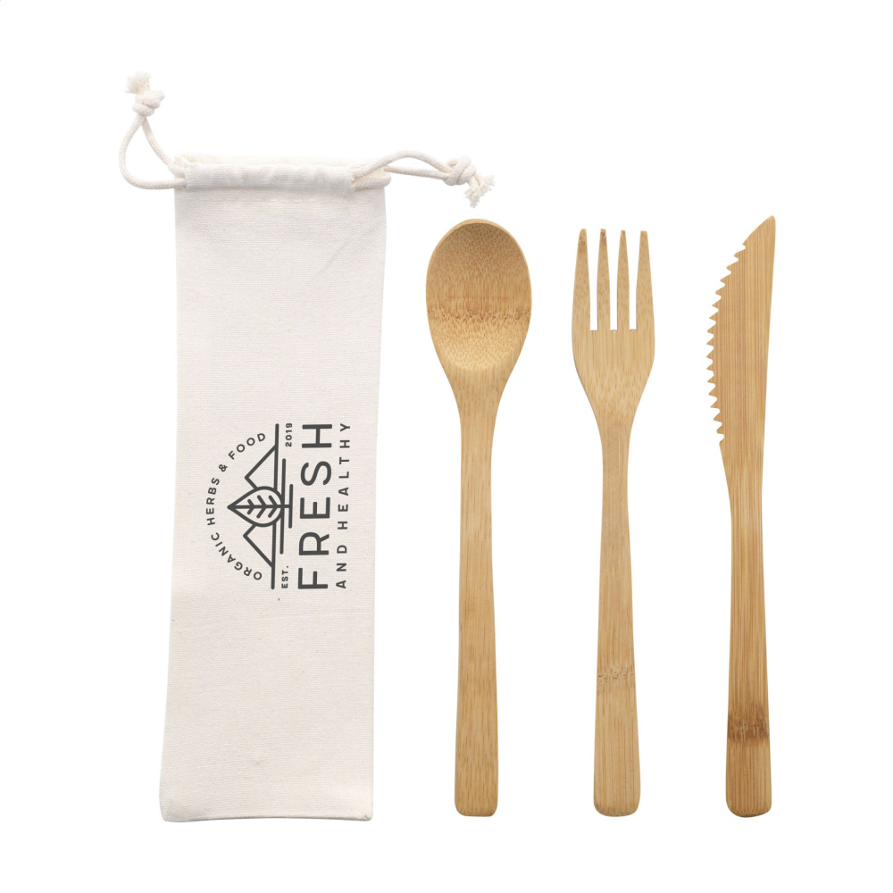 Logo trade business gifts image of: Bambu Cutlery Set