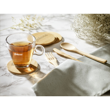 Logo trade promotional product photo of: Bamboo Coaster Set
