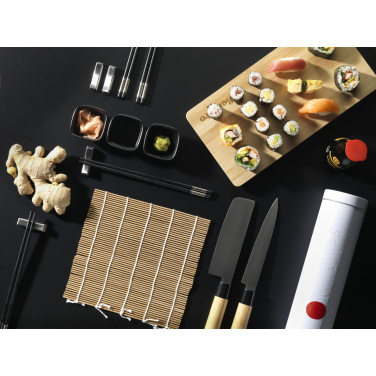Logo trade promotional giveaways image of: Temaki Bamboo Sushi Tray gift set