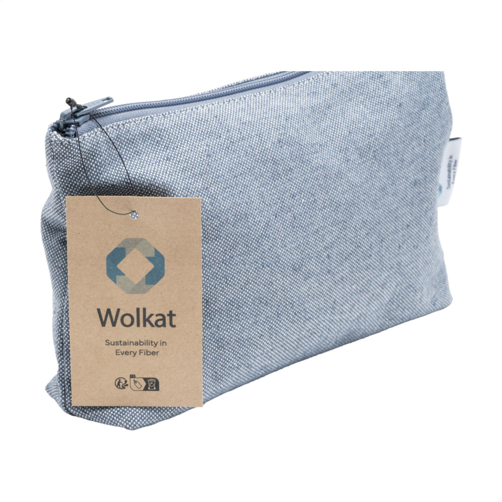 Logo trade promotional products image of: Wolkat Safi Recycled Textile Cosmetic Bag