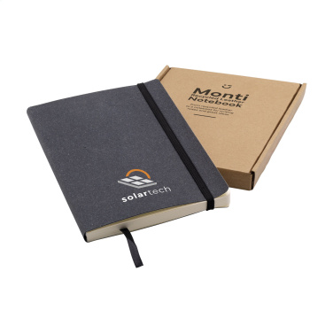 Logo trade promotional merchandise picture of: Monti Recycled Leather - Paper Notebook A5