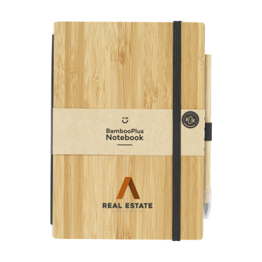 Logo trade promotional gifts image of: BambooPlus Paper Notebook A5 - Inkless Pen