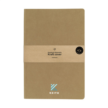 Logo trade promotional merchandise picture of: Paper Notebook GRS Washable Kraft Cover A5