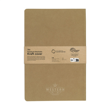 Logo trade business gift photo of: Paper Notebook GRS Washable Kraft Cover A5