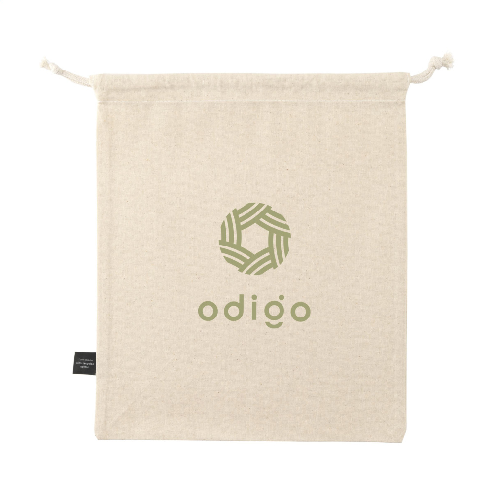Logo trade business gift photo of: Gift Pouch Natural GRS Recycled Cotton (150 g/m²) M