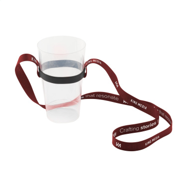 Logotrade promotional gifts photo of: Lanyard Sublimation RPET 1.5 cm with Cup holder