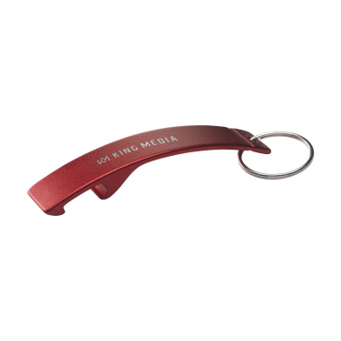 Logo trade promotional gift photo of: Alu Opener GRS Recycled keyring