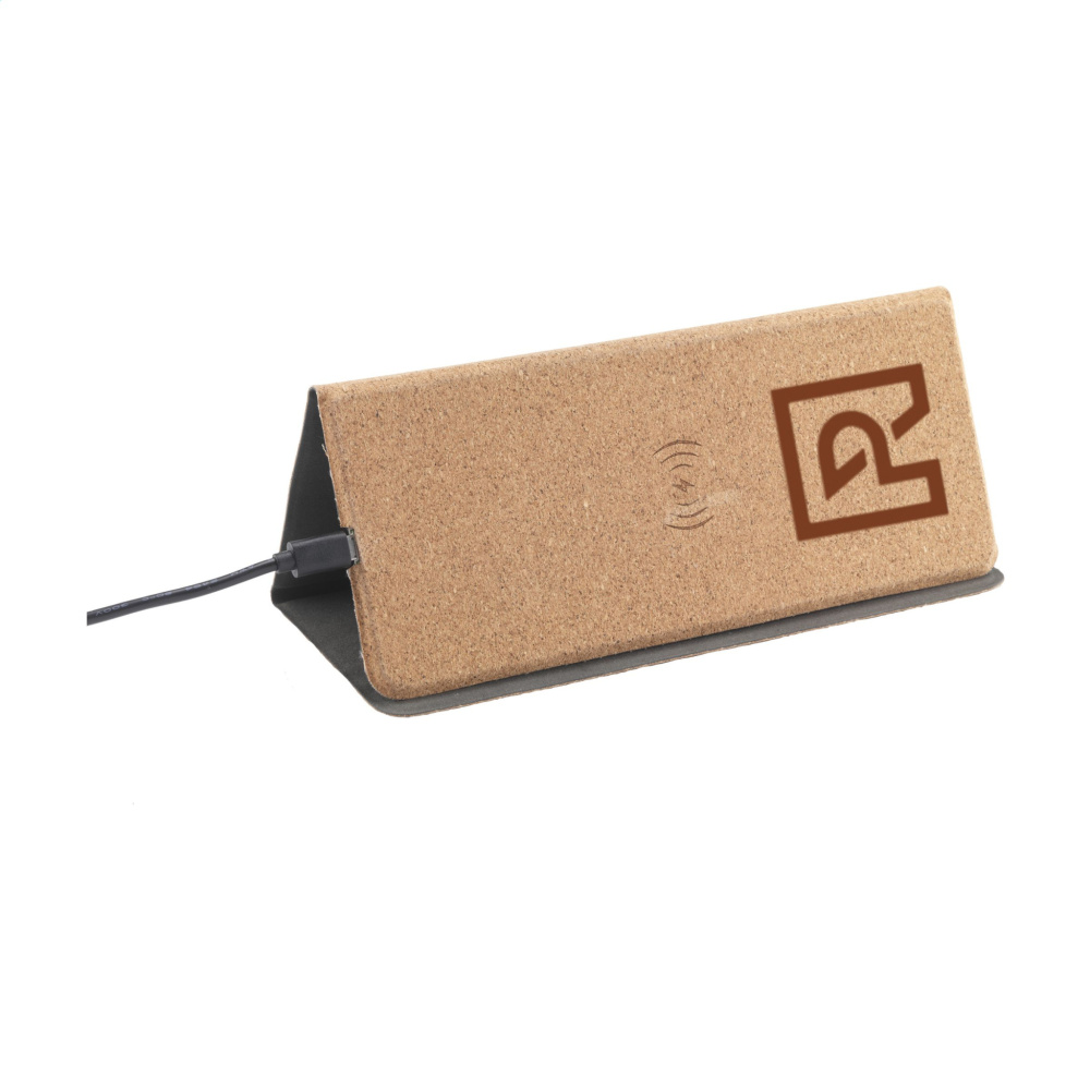 Logo trade promotional products image of: Cork Wireless Charging Mousepad