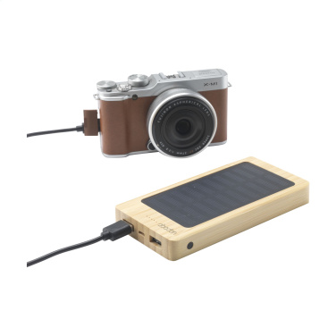 Logo trade promotional gifts picture of: Solar Powerbank 8000+ Wireless Charger