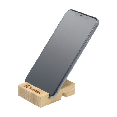 Logotrade promotional product image of: Supporto Bamboo phone stand