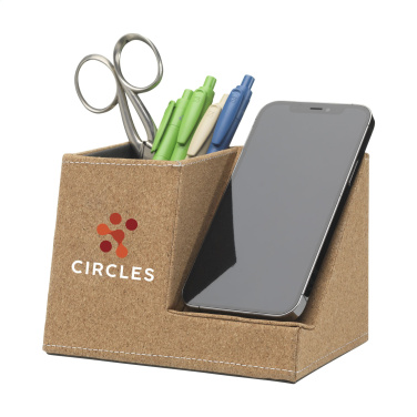 Logo trade advertising products image of: Ecork Pen Holder Wireless Charger