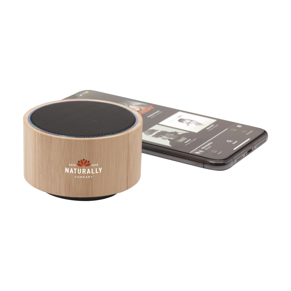 Logo trade promotional merchandise picture of: Wave Bamboo Wireless Speaker