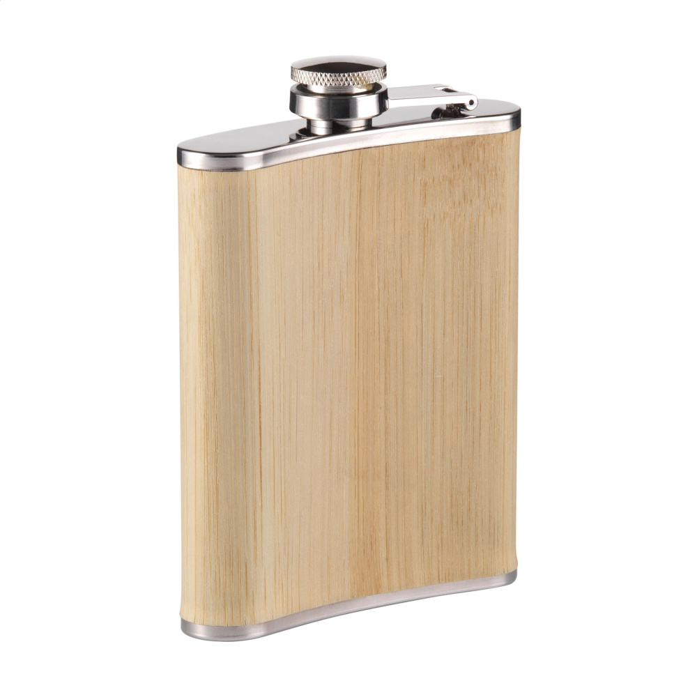 Logotrade promotional item image of: Hipflask Bamboo 200 ml drinking bottle