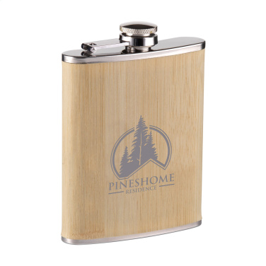 Logotrade business gifts photo of: Hipflask Bamboo 200 ml drinking bottle